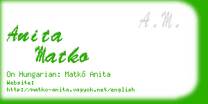 anita matko business card