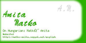 anita matko business card